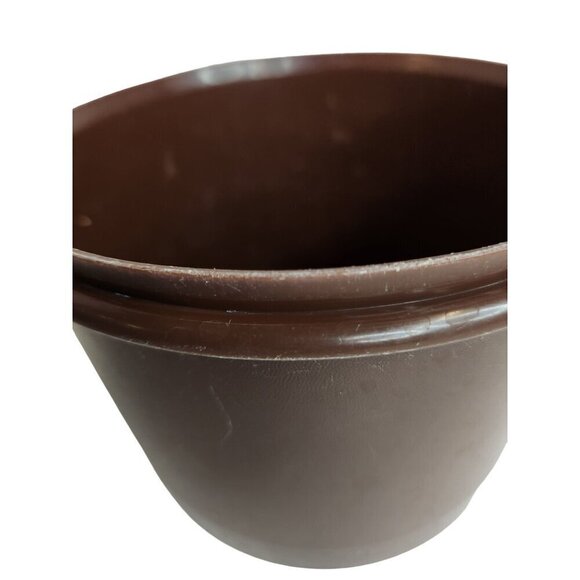 Vintage Brown Tupperware  Canister Container  5.25" tall x 7" wide No. 265-16 - Picture 8 of 13